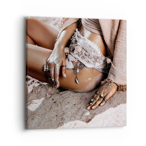 Lærredstryk - Billede på lærred - Kastet ud af bølgerne? - 30x30 cm