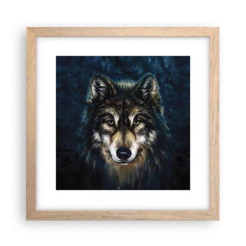 Plakat i ramme af lyst egetræ - Alfa? Og omega - 30x30 cm