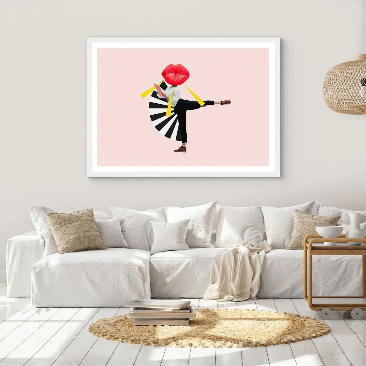 Plakat i hvid ramme - Surrealistisk popkunst - 91x61 cm