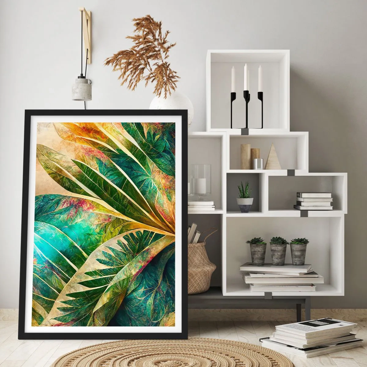 Plakat i sort ramme - Farver fra troperne - 40x50 cm