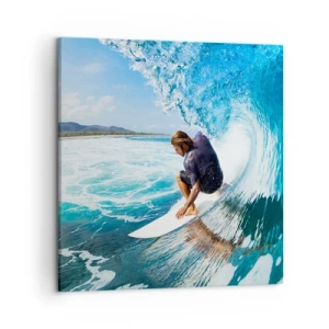 Lærredstryk - Billede på lærred - Danser med bølgerne - 50x50 cm