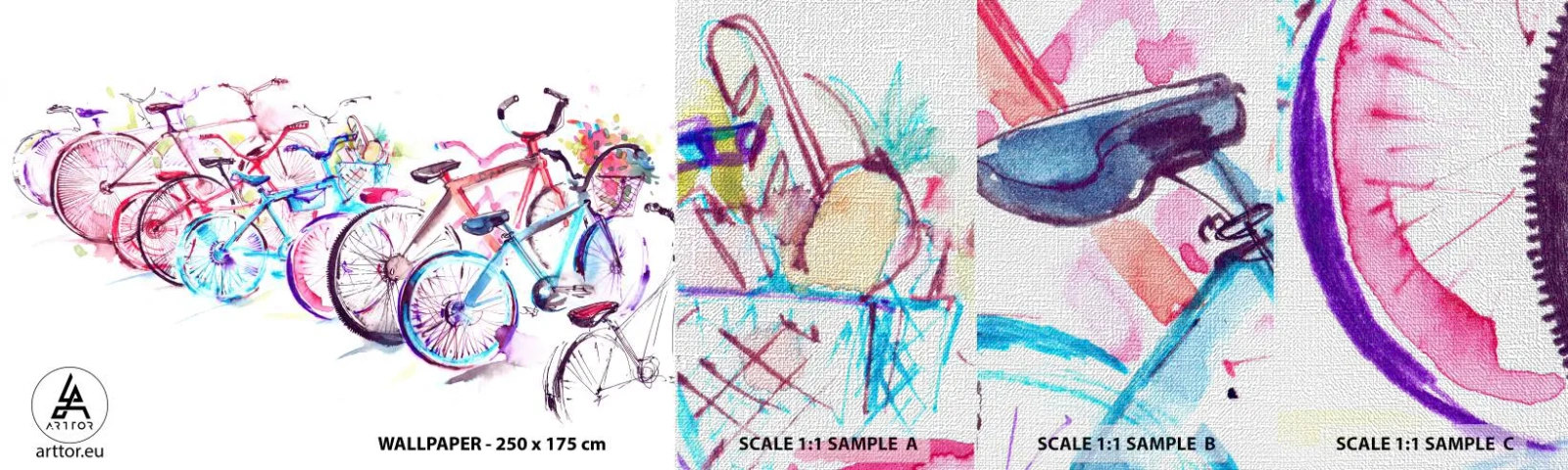 Prøve Fototapet Premium Canvas - Antimoto klubmøde - Cykel, Abstraktion, Grafik - 100x30 cm