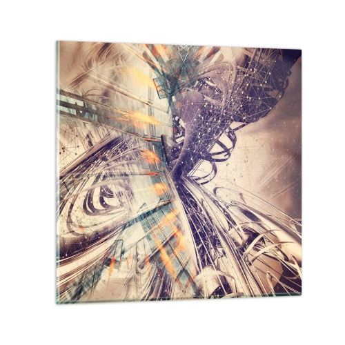 Billede på glas - I stor hast - 50x50 cm
