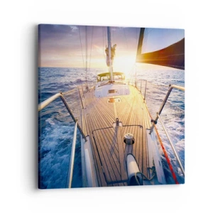 Lærredstryk - Billede på lærred - Løber på bølgerne - 40x40 cm