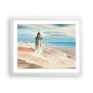Plakat i hvid ramme - Altid med blikket rettet mod havet - 50x40 cm