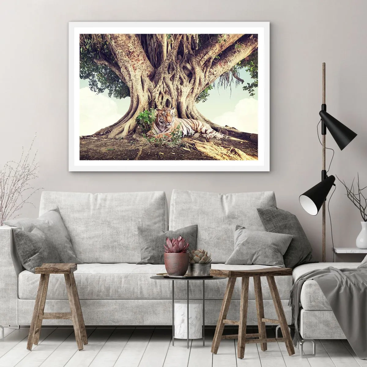 Plakat i hvid ramme - Udsigt fra Første Mosebog - 40x30 cm