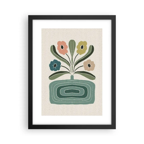 Plakat i sort ramme - Symmetrisk buket - 30x40 cm