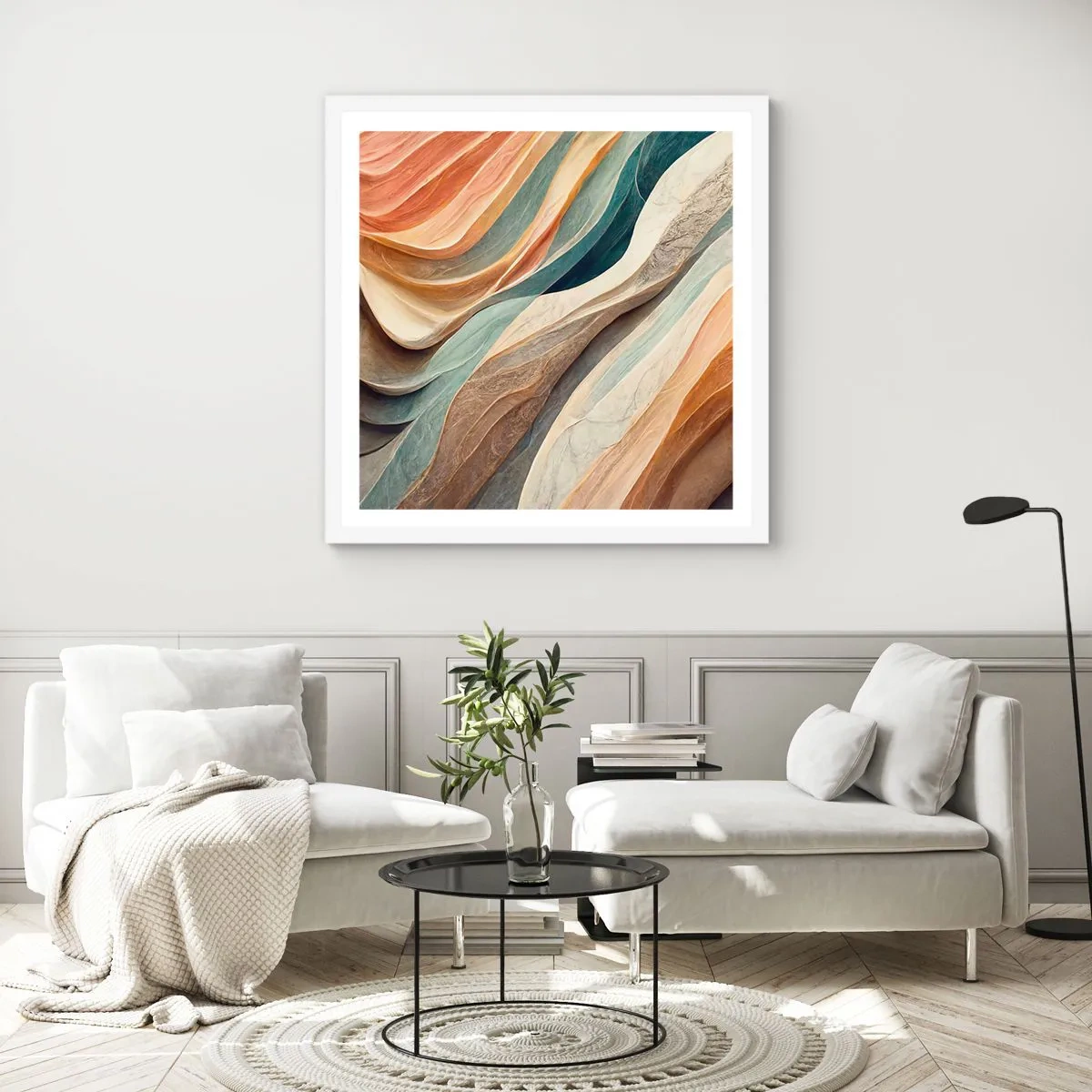 Plakat i hvid ramme - Øjeblikke før forandring - 60x60 cm