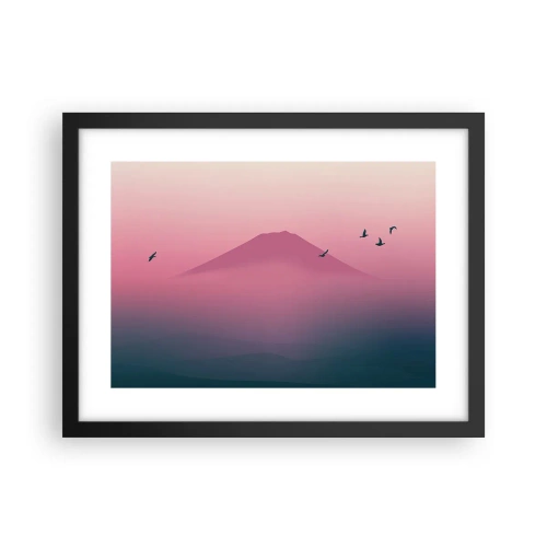 Plakat i sort ramme - Vandrer over skyerne - 40x30 cm