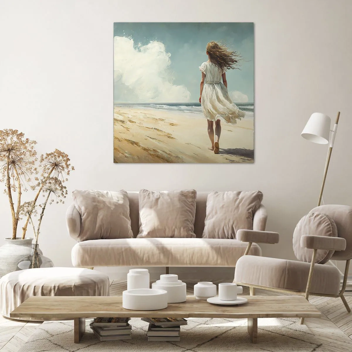 Lærredstryk - Billede på lærred - At møde solen og vinden - 70x70 cm