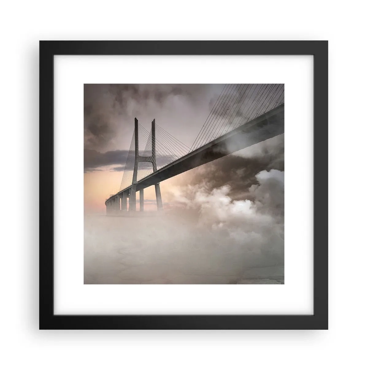 Plakat i sort ramme - På en flod, der ikke eksisterer - 30x30 cm