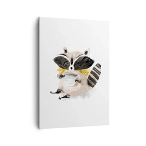 Lærredstryk - Billede på lærred - Min ven vaskebjørnen - 50x70 cm