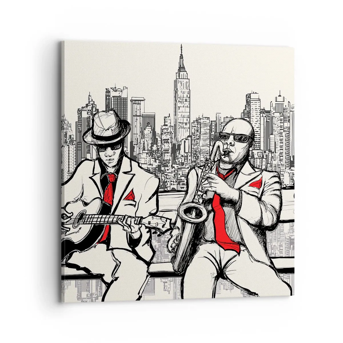 Lærredstryk - Billede på lærred - New York improvisation - 70x70 cm