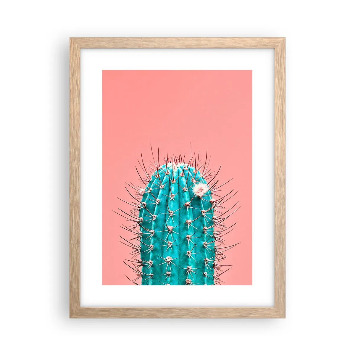 Plakat i ramme af lyst egetræ - Bare se - 30x40 cm