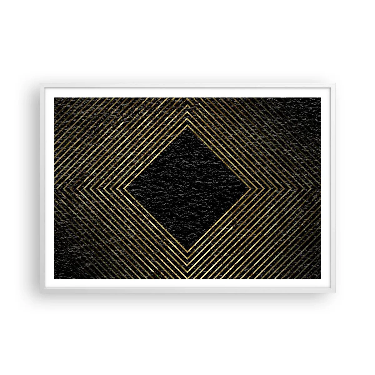 Plakat i hvid ramme - Geometri i glamour-stil - 100x70 cm