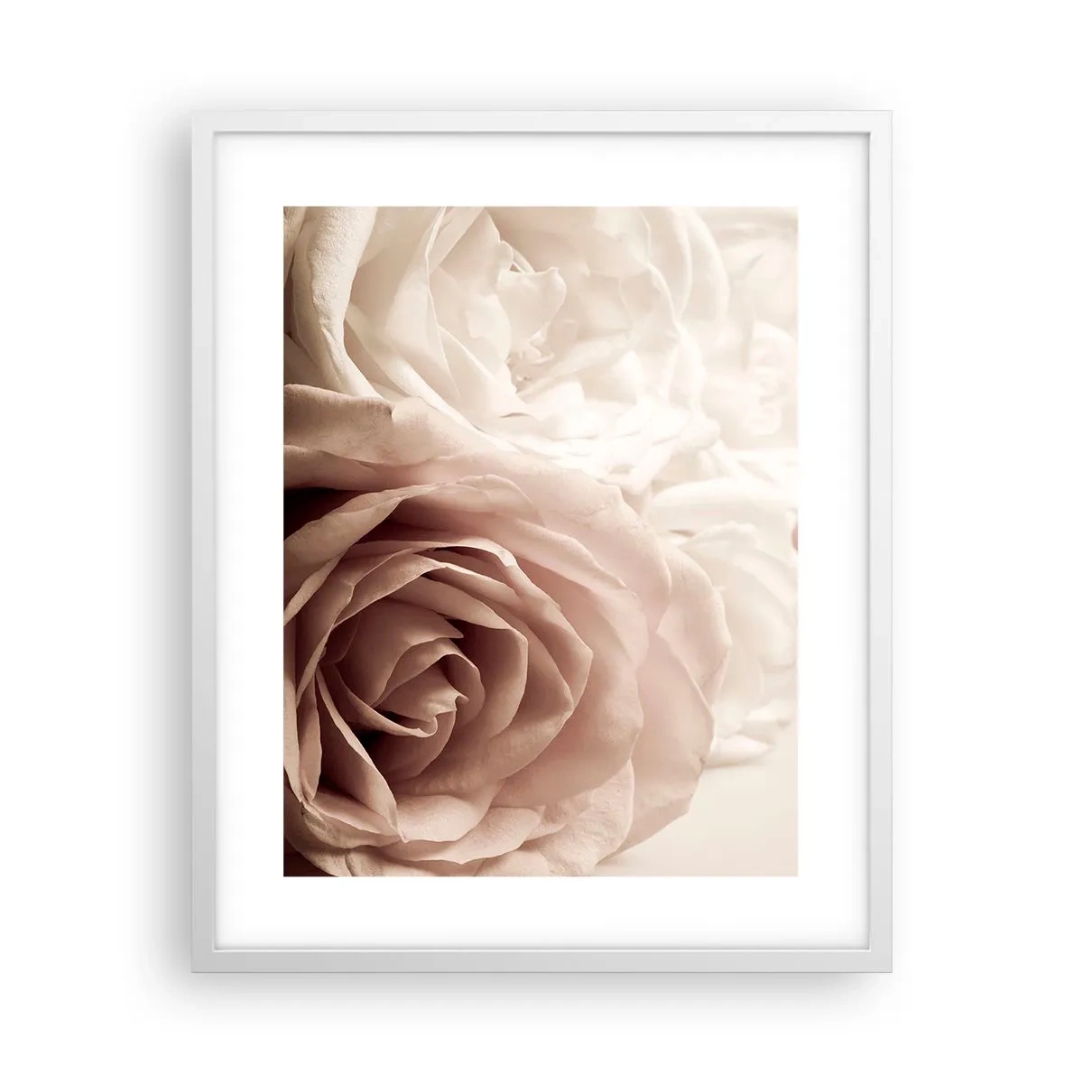 Plakat i hvid ramme - I rosens hjerte - 40x50 cm