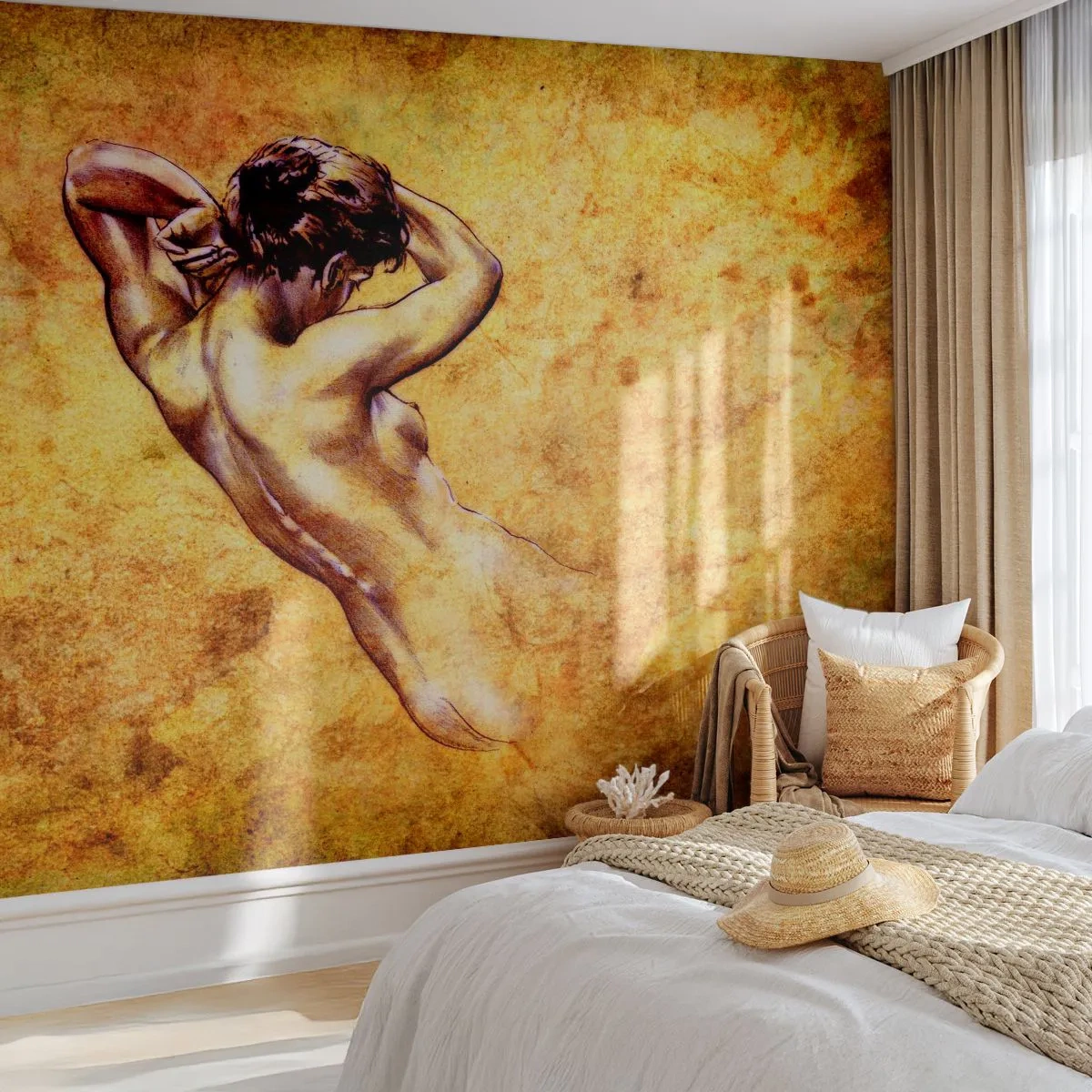 Fototapet Premium Canvas - Afsløret, men stadig et mysterium - Kvinde, Handling, Stykke - 250x175 cm