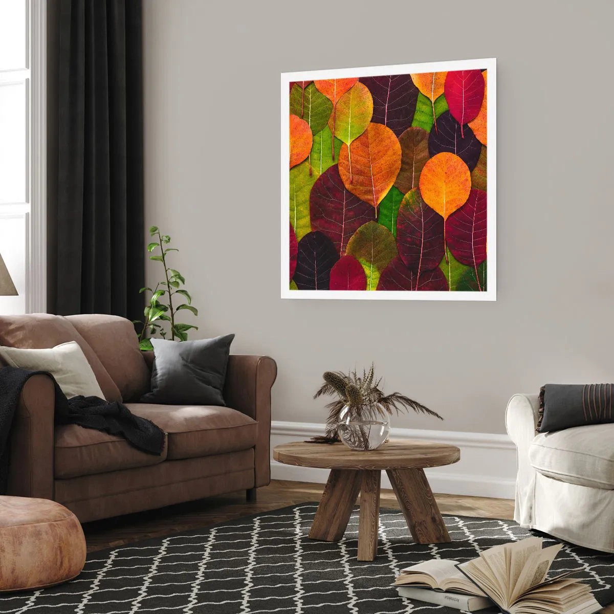 Plakat - Efterårsmosaik - 40x40 cm
