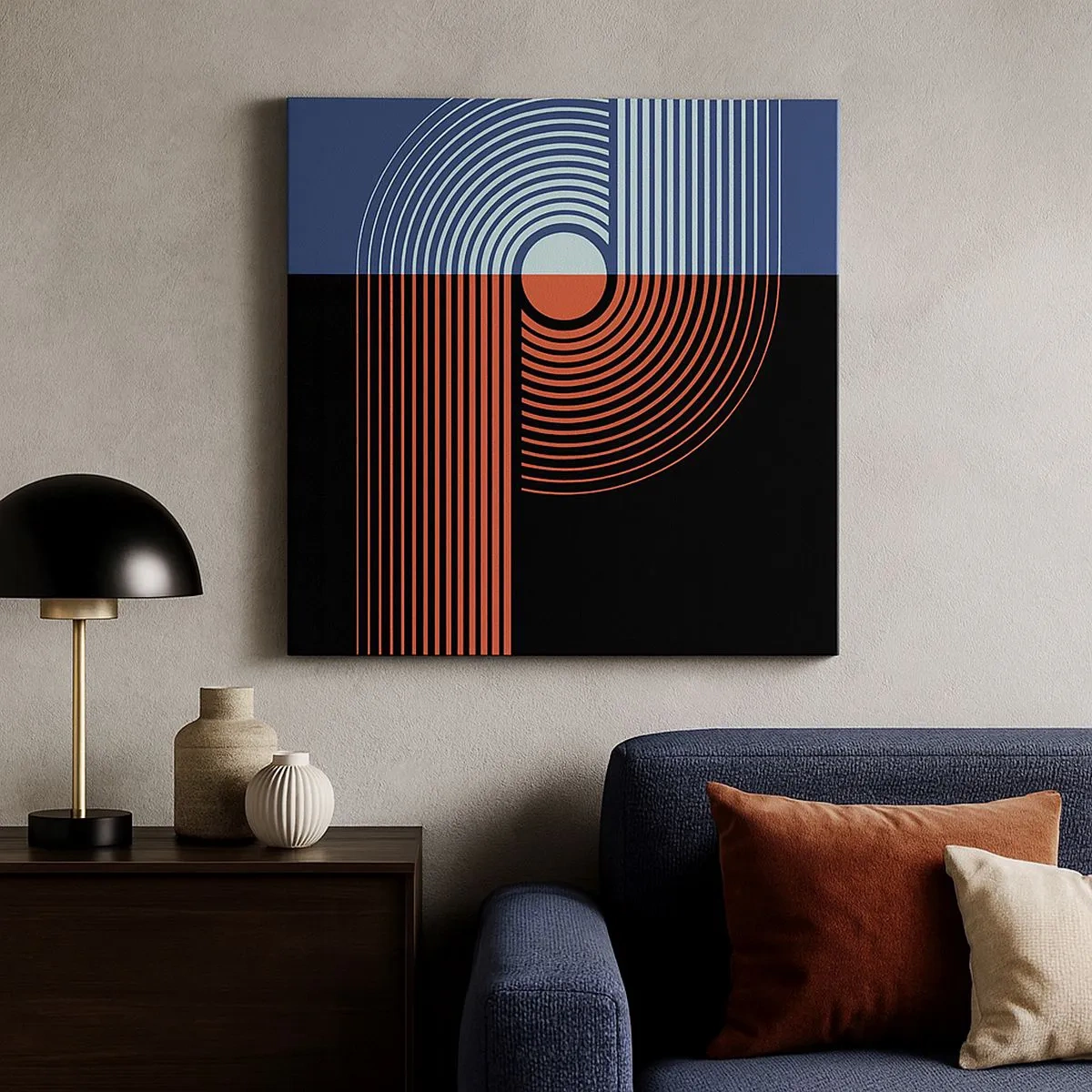 Lærredstryk - Billede på lærred - I en geometrisk omfavnelse - 30x30 cm