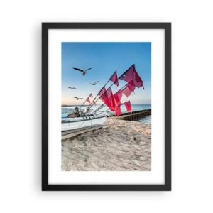 Plakat i sort ramme - Et velfortjent hvil - 30x40 cm