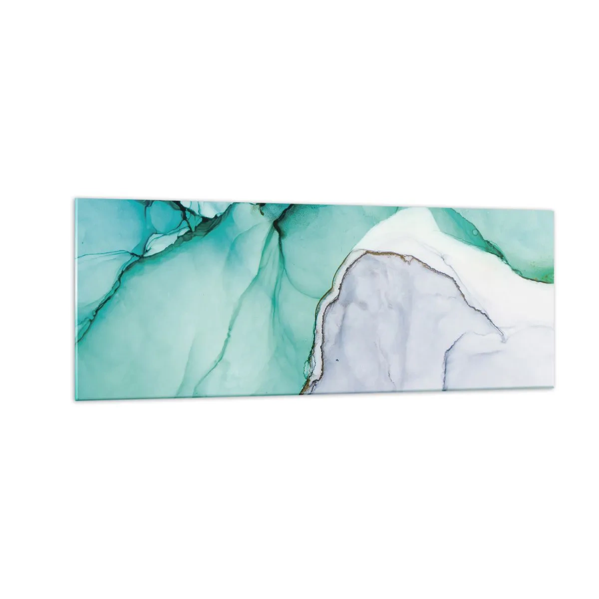 Billede på glas - Undersøgelse i turkis - 140x50 cm