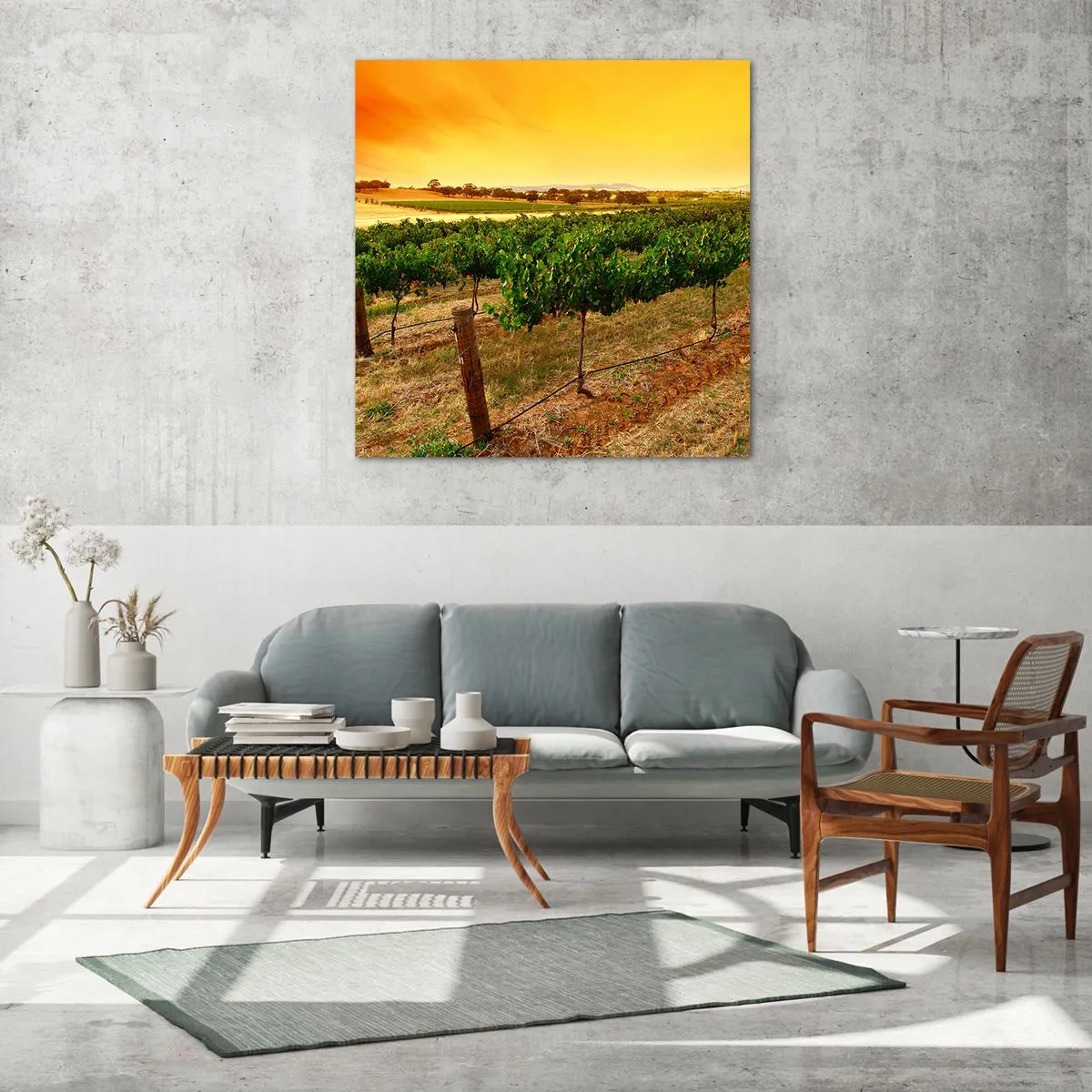 Billede på glas - Drik solen - 60x60 cm