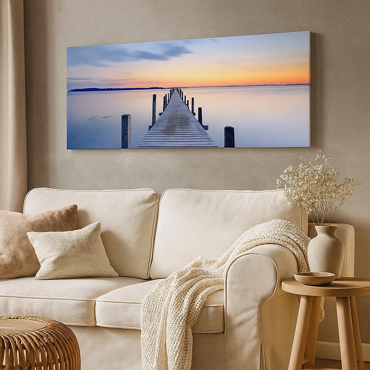 Lærredstryk - Billede på lærred - Den rolige skumringstid - 30x30 cm