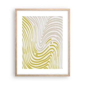 Plakat i ramme af lyst egetræ - Komposition med et blidt sving - 40x50 cm