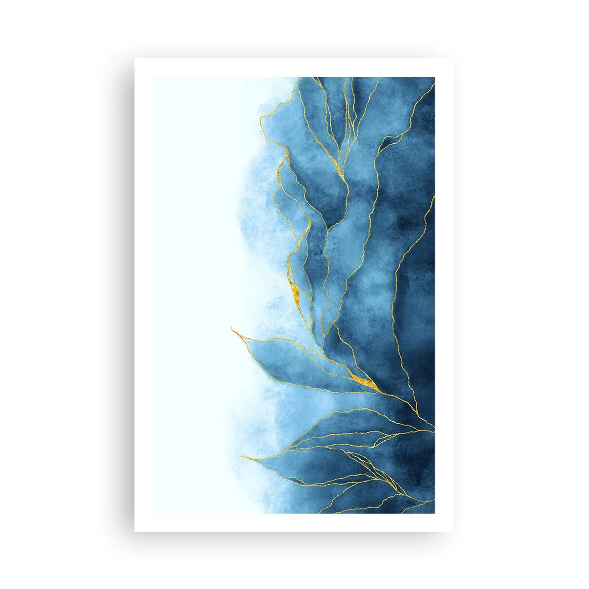Plakat - Blå i guld - 61x91 cm