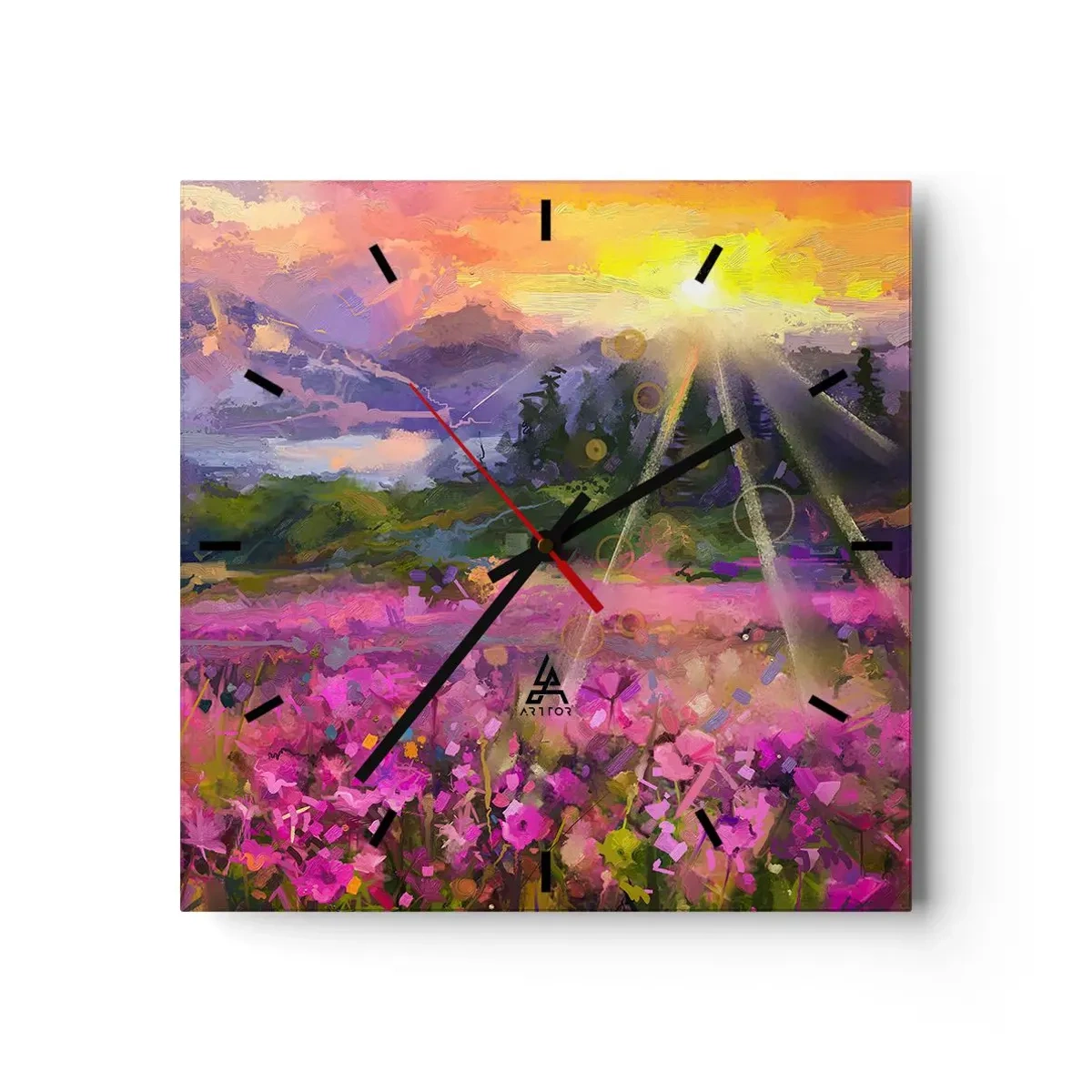 Vægur, Uret - I en dal under solens beskyttelse - 30x30 cm