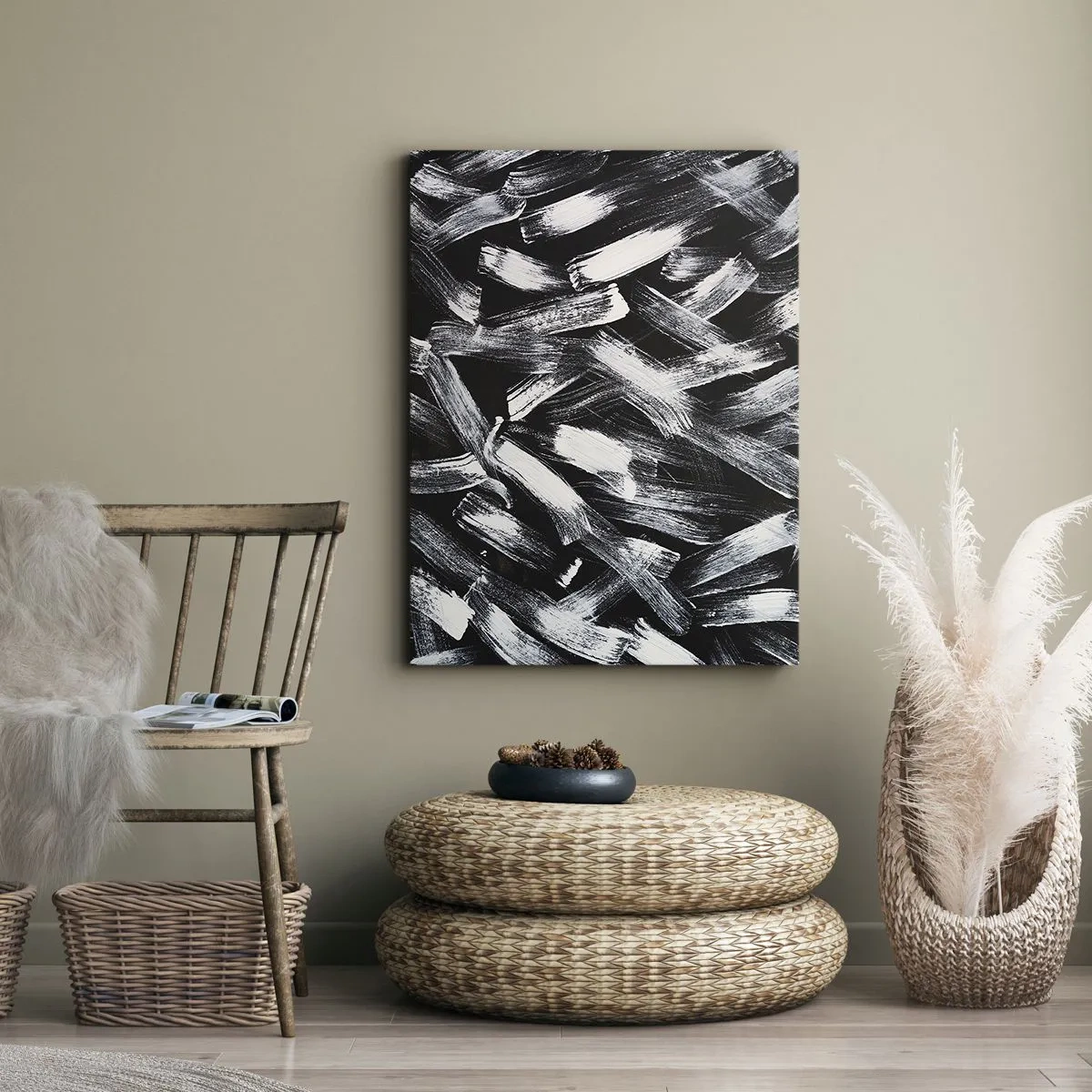 Lærredstryk - Billede på lærred - Abstraktion i den industrielle ånd - 70x100 cm