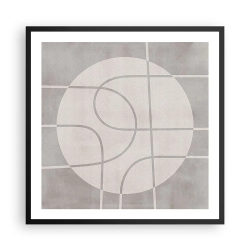 Plakat i sort ramme - Cirkulær og lige frem - 60x60 cm