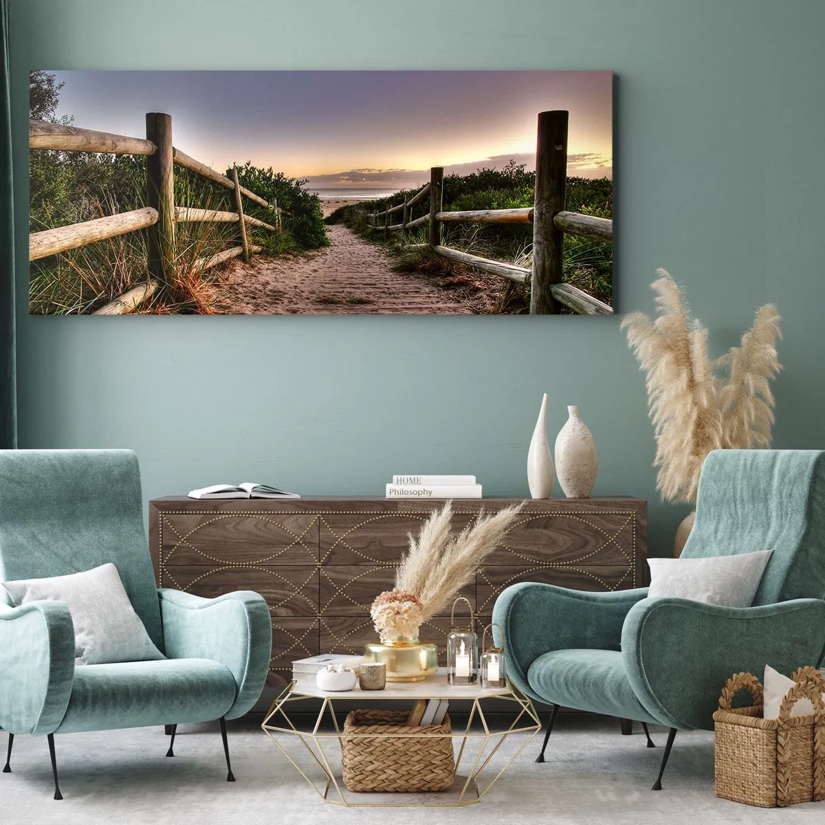 Lærredstryk - Billede på lærred - Du kan allerede se målet - 160x50 cm