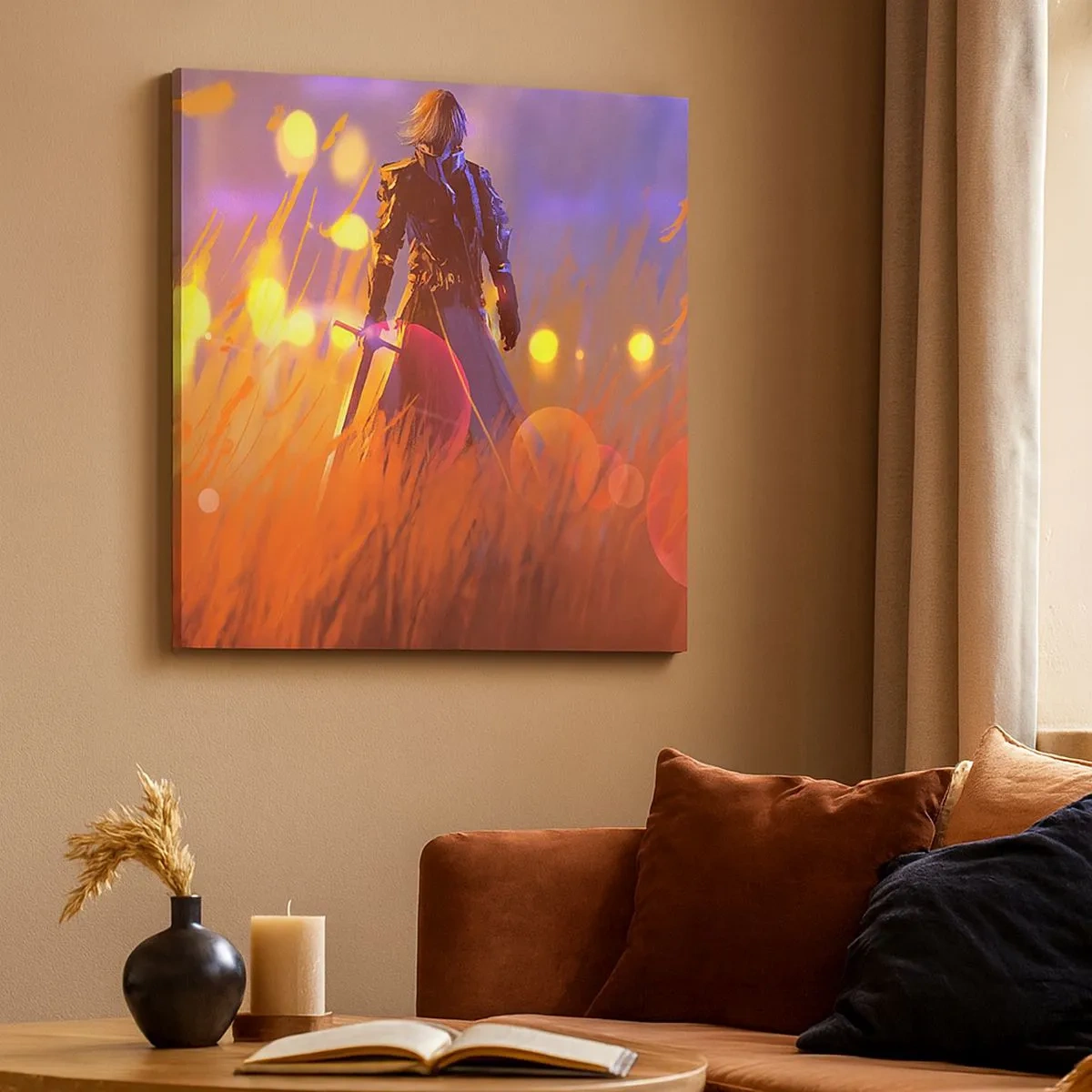 Lærredstryk - Billede på lærred - Herreløs ridder - 30x30 cm