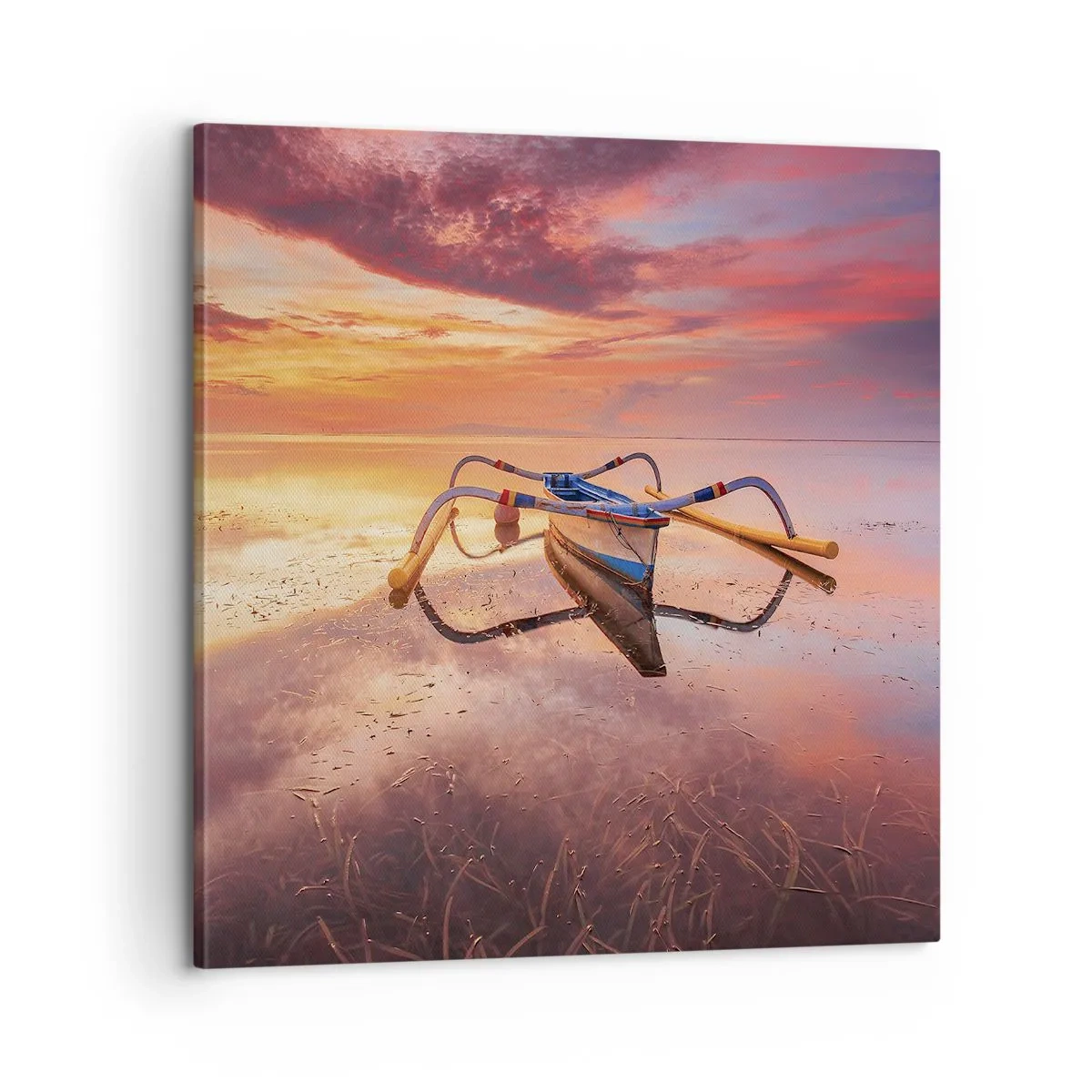Lærredstryk - Billede på lærred - Roen ved en tropisk aften - 60x60 cm