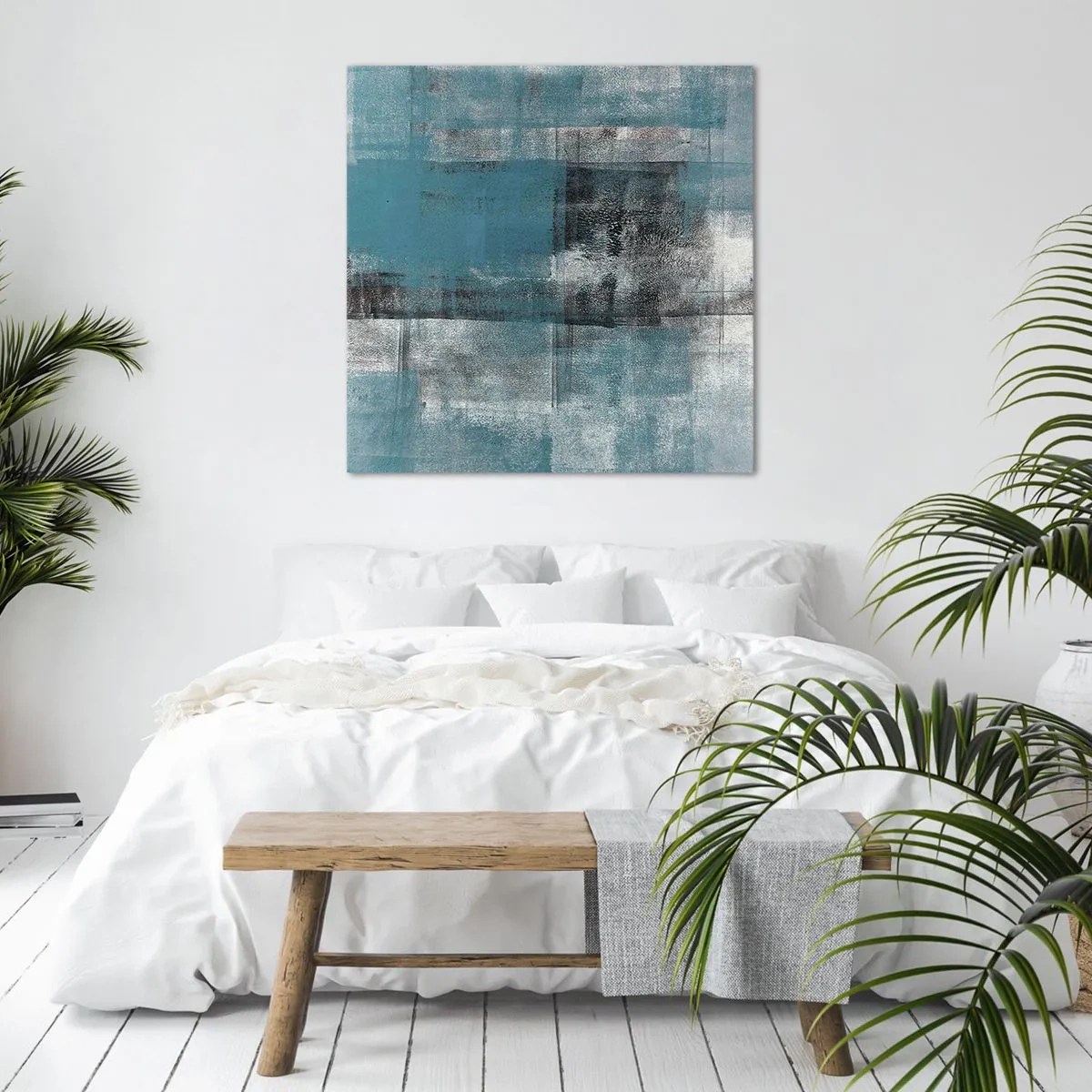 Lærredstryk - Billede på lærred - Vand og luft - 50x50 cm