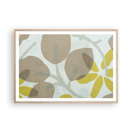 Plakat i ramme af lyst egetræ - Komposition i solskinnet - 100x70 cm