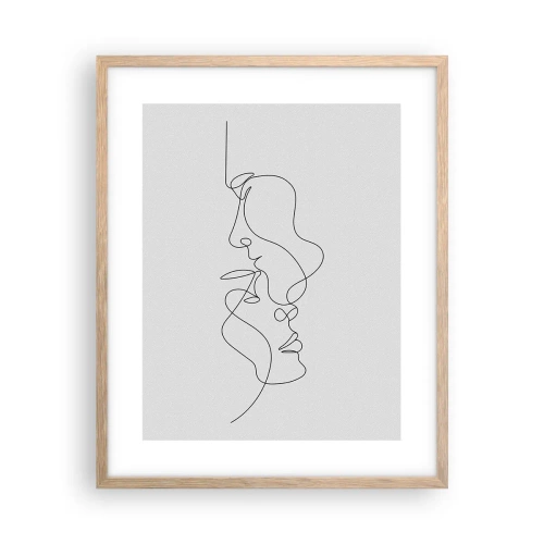 Plakat i ramme af lyst egetræ - Gløderne af glubende begær - 40x50 cm