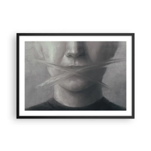 Plakat i sort ramme - Ikke et ord - 70x50 cm