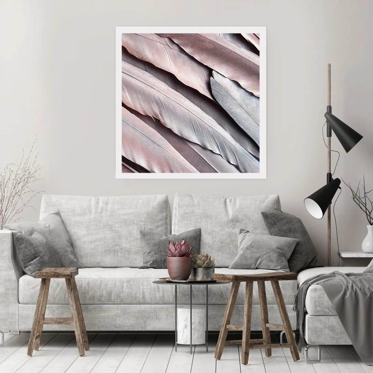 Plakat - I lyserødt sølv - 30x30 cm