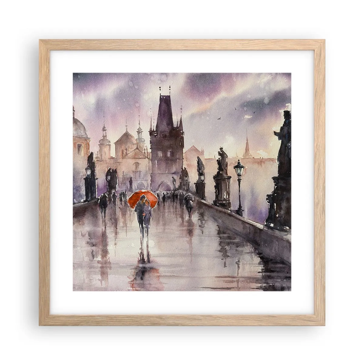 Plakat i ramme af lyst egetræ - Folk forandrer sig ikke - 40x40 cm