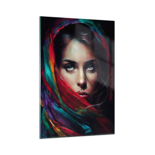 Billede på glas - Mysterium med grønne øjne - 80x120 cm