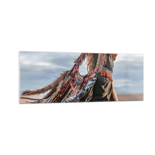 Billede på glas - Shamanens pige - 140x50 cm