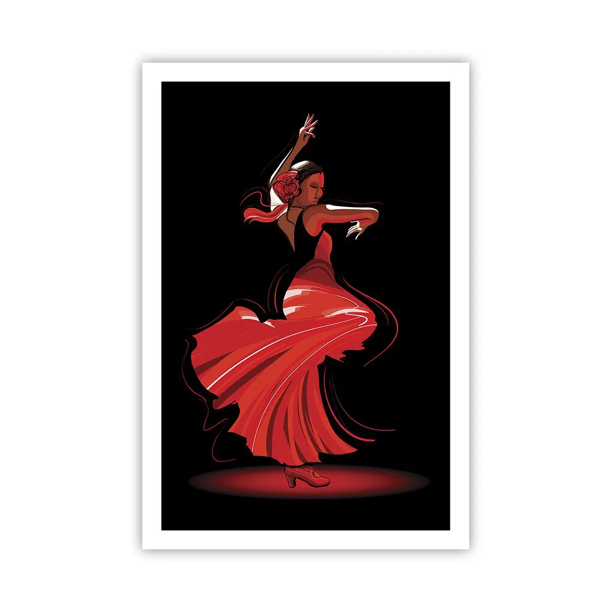 Plakat - Flamencoens brændende ånd - 61x91 cm