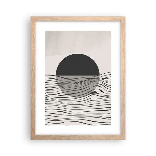 Plakat i ramme af lyst egetræ - Halvkomposition - 30x40 cm