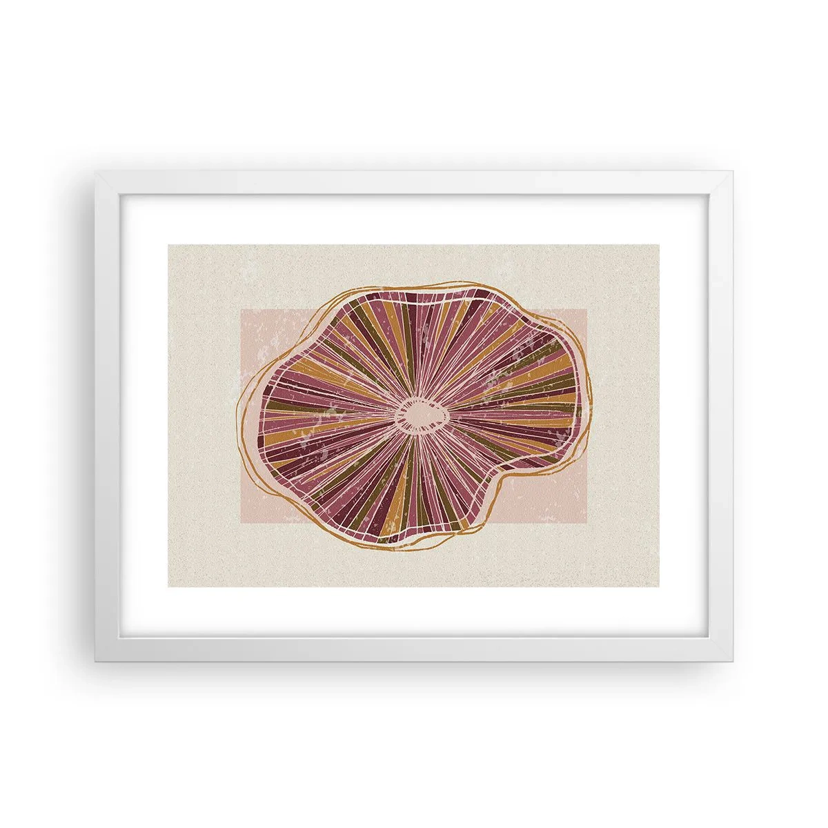 Plakat i hvid ramme - Strålende abstraktion - 40x30 cm