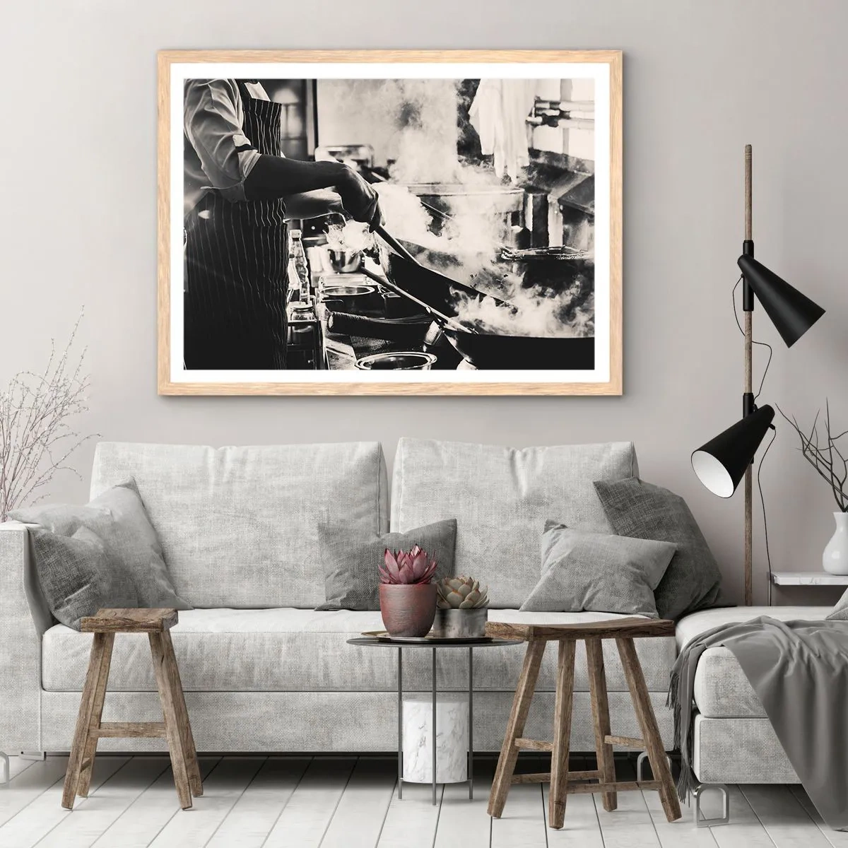 Plakat i ramme af lyst egetræ - Smagernes alkymi - 91x61 cm