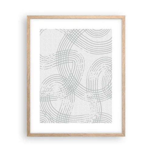 Plakat i ramme af lyst egetræ - Der er ingen lige vej - 40x50 cm