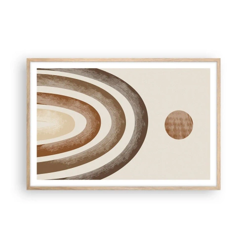 Plakat i ramme af lyst egetræ - I en galakse langt, langt væk - 91x61 cm