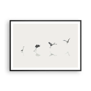 Plakat i sort ramme - Fire enkle trin - 100x70 cm